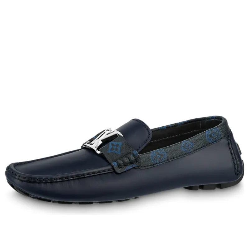 LOUIS VUITTON Monte Carlo Moccasin Shoes 'Navy with Monogram Collar' 1AANP0 sold by KicksCrew