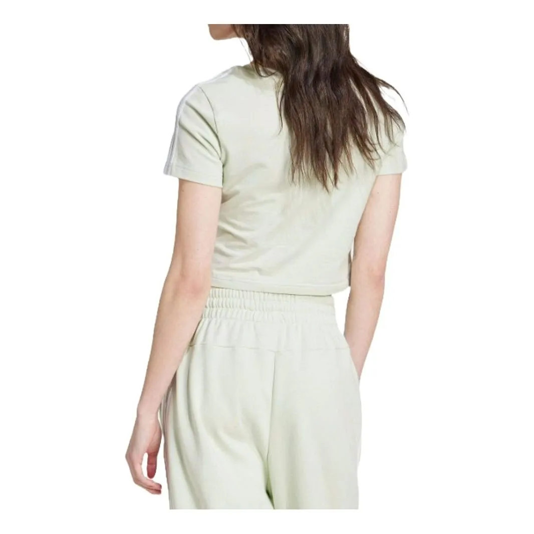 (WMNS) adidas Essentials 3-Stripes T-Shirt 'Green White' IY4270 sold by KicksCrew product image thumbnail 2