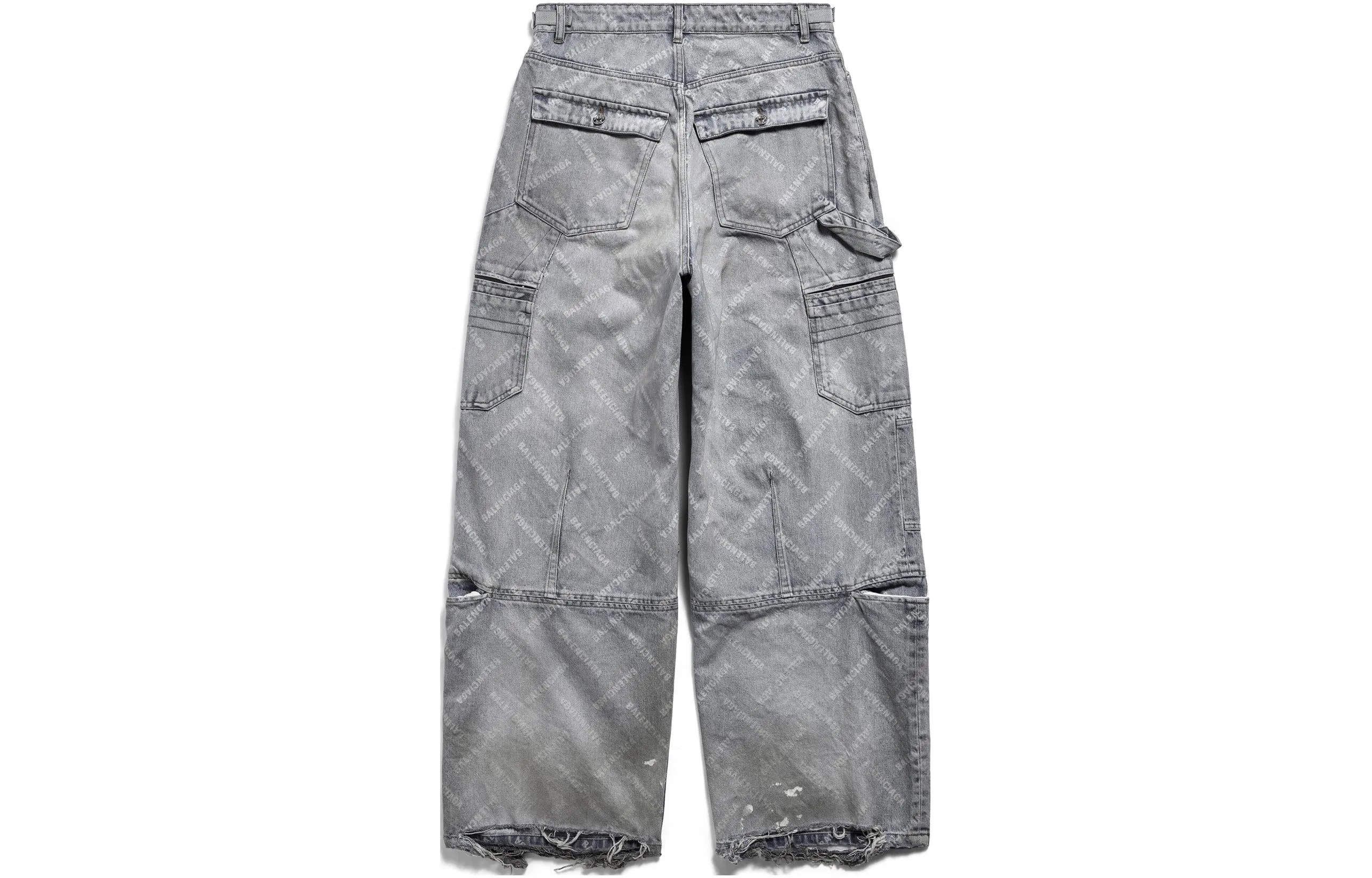 Balenciaga Bal Diagonal Allover Cargo Pants 'Light Blue' 767971TDW144979 sold by KicksCrew product image thumbnail 2