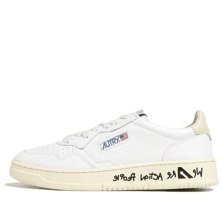 Autry Medalist Words Low Leather 'White' AULM-LD10 sold by KicksCrew