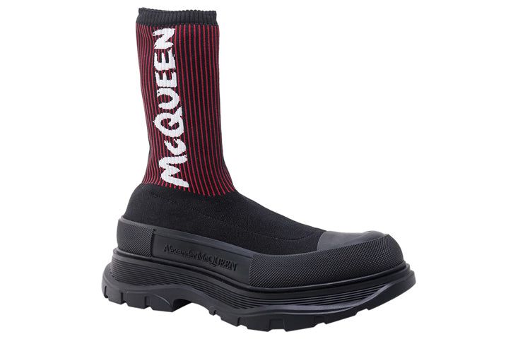 Alexander McQueen Graffiti Knit Tread Slick Boots 'Wine Red Black' 705671W4UD11550 sold by KicksCrew product image thumbnail 2