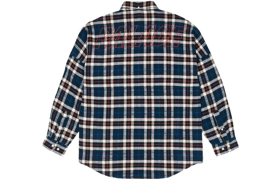 Palace FW22 Flannel Drop Shoulder Shirt 'Navy' P23SHT070 sold by KicksCrew product image thumbnail 2