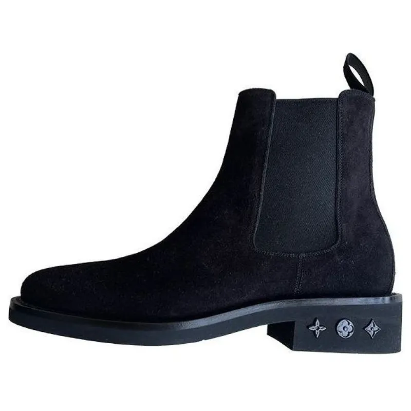 LOUIS VUITTON Plain Leather Boots 'Black' 1A9HMH sold by KicksCrew