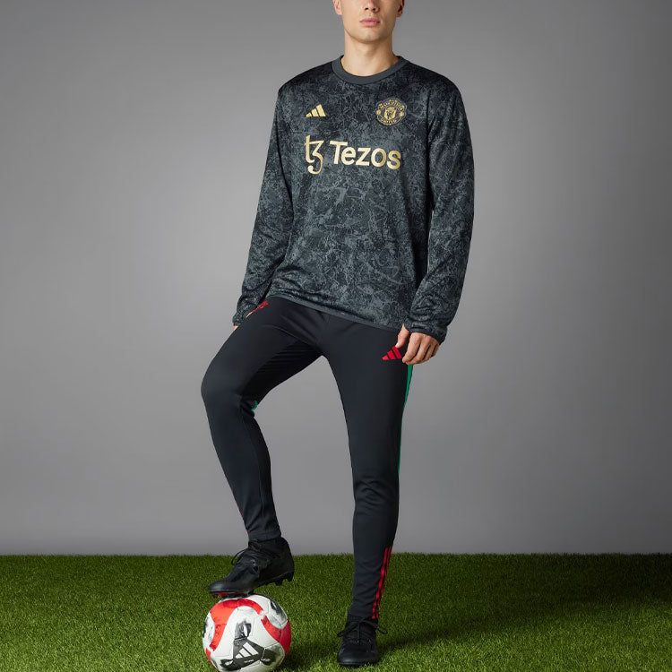 adidas Manchester United Stone Roses Pre-match Warm Top 'Black' IQ1567 sold by KicksCrew product image thumbnail 3
