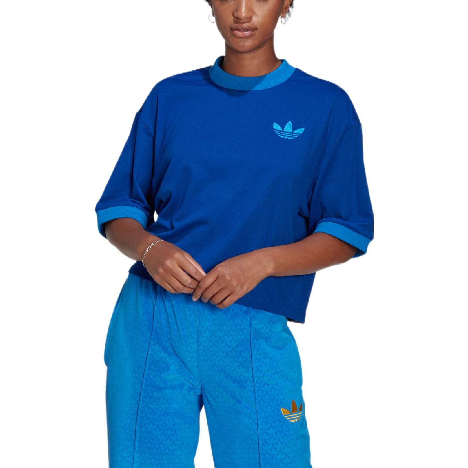 (WMNS) adidas Adicolor Heritage Now Oversized Tee 'Blue' IB2062 sold by KicksCrew product image thumbnail 3