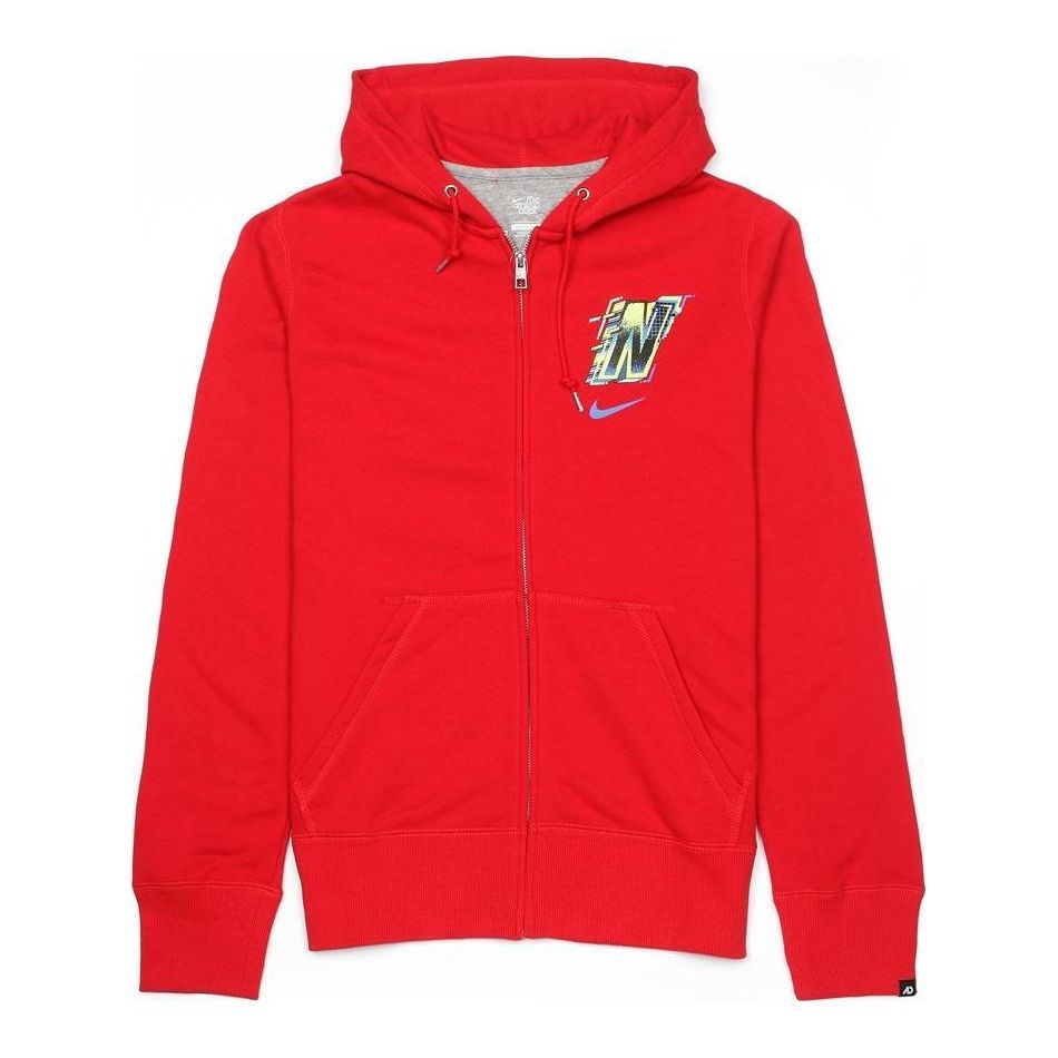 Nike Logo Full Zip Hoodie 'Red' 438740-611 sold by KicksCrew
