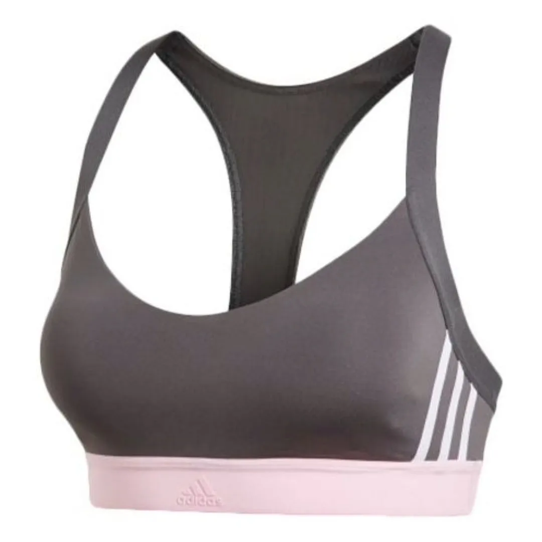 (WMNS) adidas All Me 3-Stripes Bra Asia Sizing 'Grey' DU1291 sold by KicksCrew