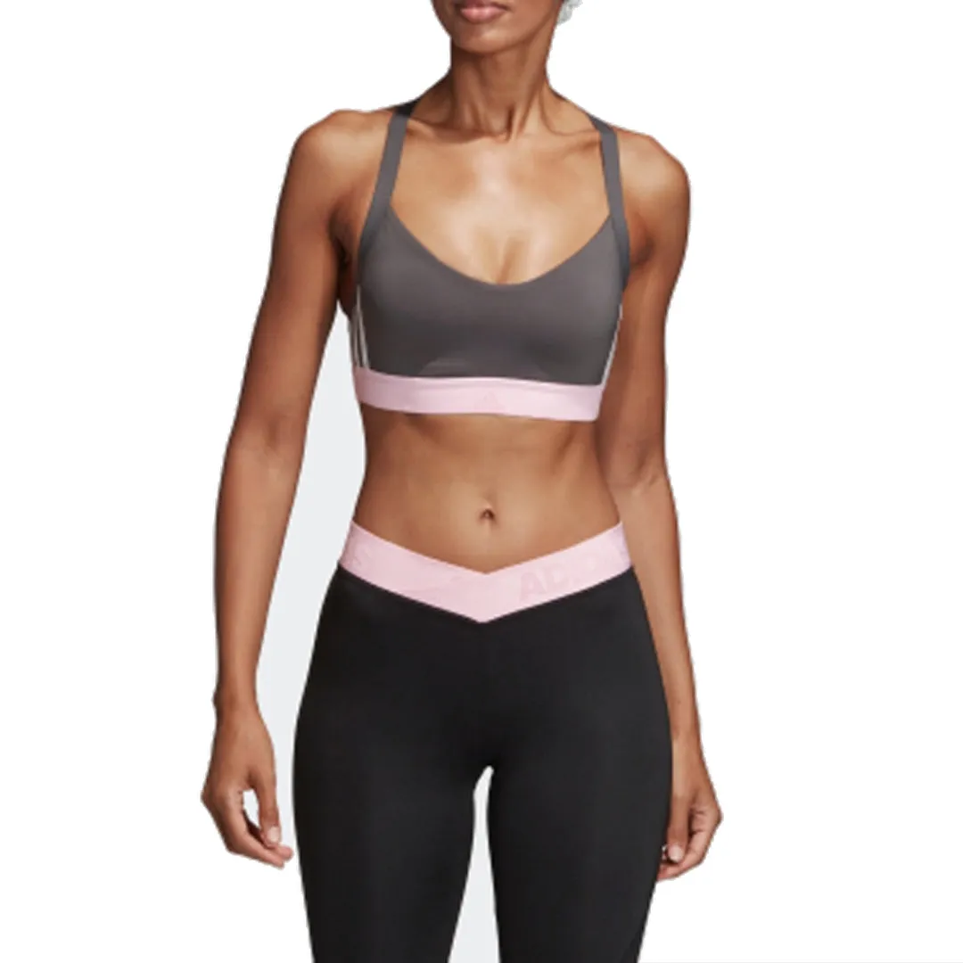 (WMNS) adidas All Me 3-Stripes Bra Asia Sizing 'Grey' DU1291 sold by KicksCrew product image thumbnail 3