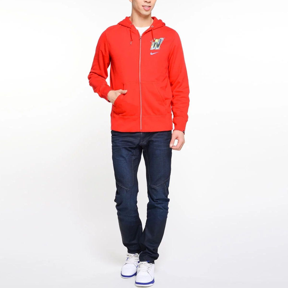 Nike Logo Full Zip Hoodie 'Red' 438740-611 sold by KicksCrew product image thumbnail 3