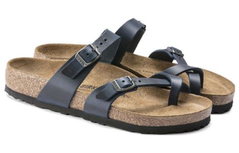 (WMNS) Birkenstock Mayari Waxy Leather Narrow Fit 'Blue' 1019727 sold by KicksCrew