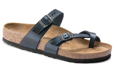 (WMNS) Birkenstock Mayari Waxy Leather Narrow Fit 'Blue' 1019727 sold by KicksCrew