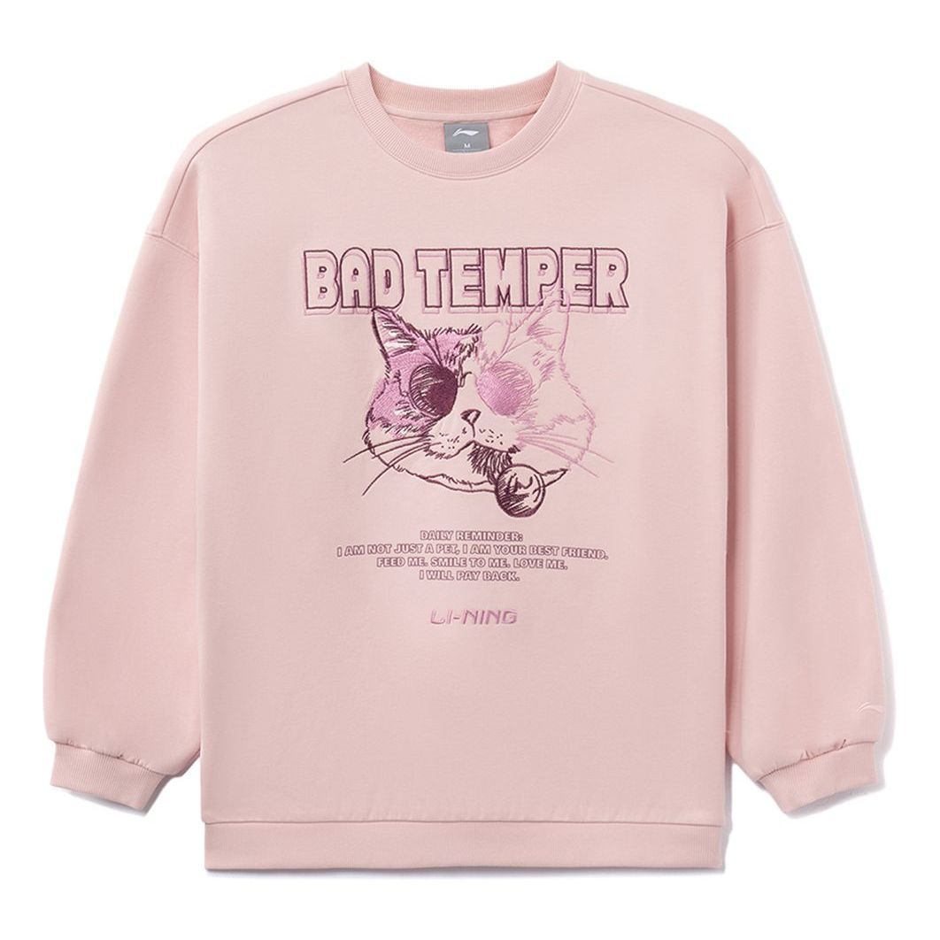 (WMNS) Li-Ning Bad Temper Graphic Sweatshirt 'Pink' AWDRH00-4 sold by KicksCrew