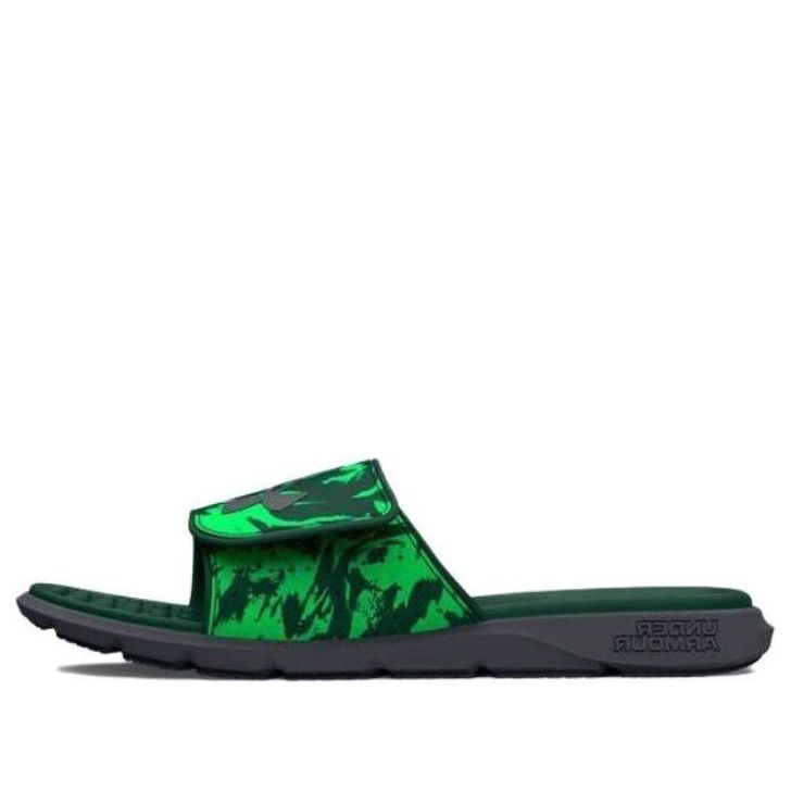 Under Armour Ignite Pro Freedom Slides 'Green Black' 3026024-303 sold by KicksCrew