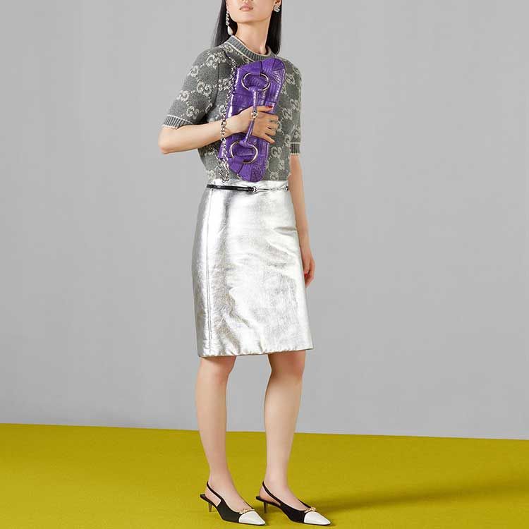 (WMNS) Gucci GG Wool Bouclé Jacquard Top 'Grey Ivory' 770059-XKCNA-1130 sold by KicksCrew product image thumbnail 3