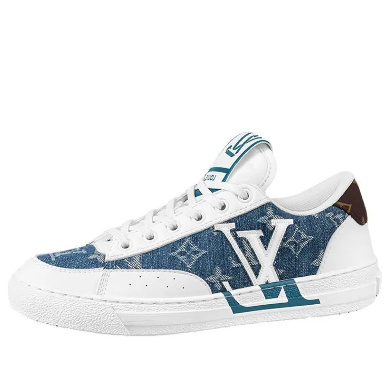 (WMNS) LOUIS VUITTON Charlie Sneakers 'White with Denim Monogram' 1A9S44 sold by KicksCrew