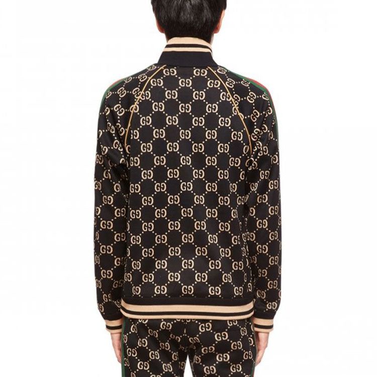 Gucci GG Gersey Cotton Jacket 'Black Camel Green Red' 695955-XJEEI-1030 sold by KicksCrew product image thumbnail 4