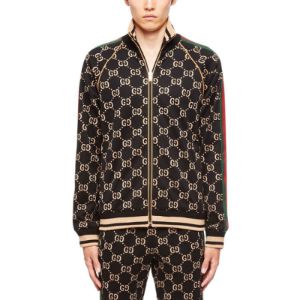 Gucci GG Gersey Cotton Jacket 'Black Camel Green Red' 695955-XJEEI-1030 sold by KicksCrew