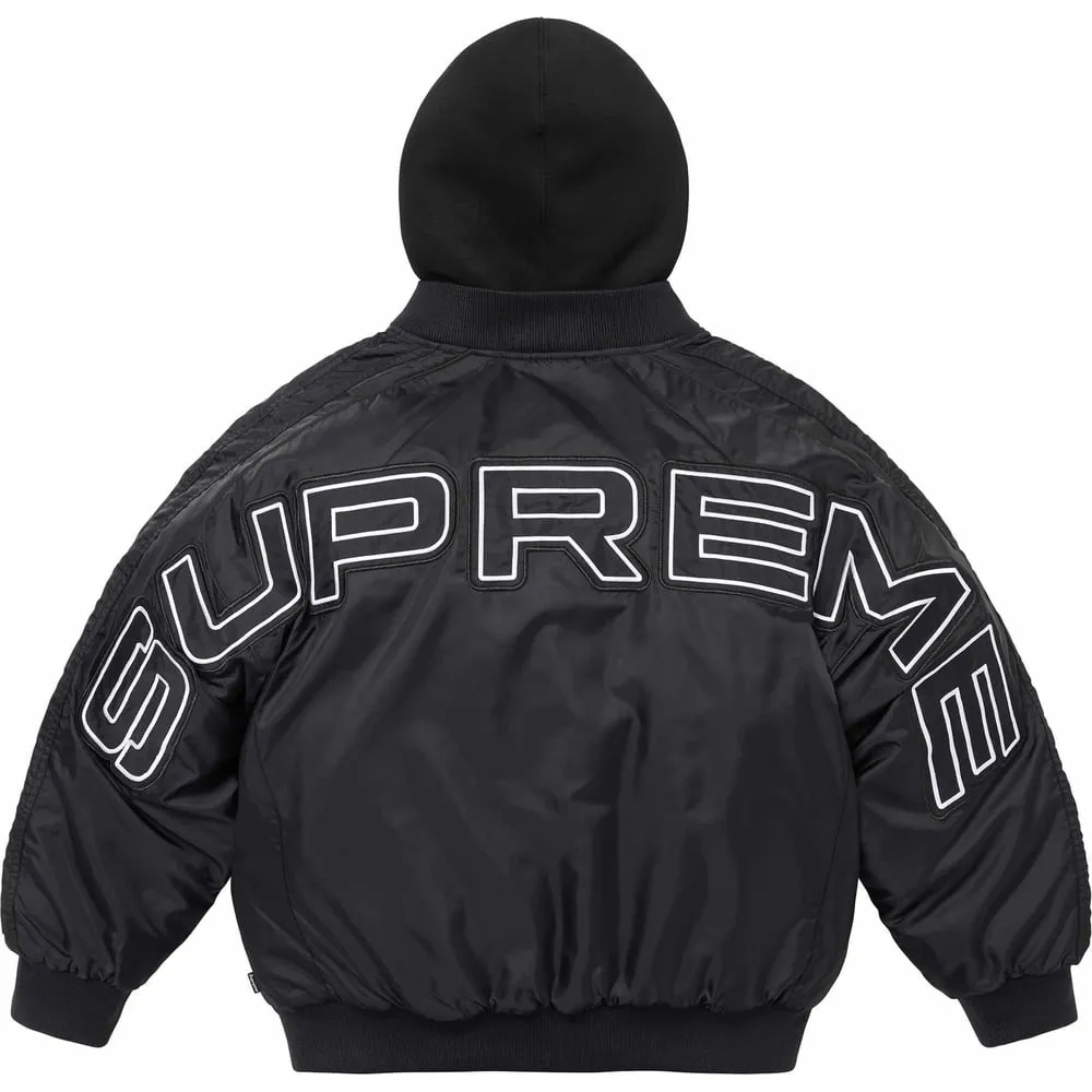 Supreme Hooded Stadium Jacket 'Black White' SUP-SS24-224 sold by KicksCrew product image thumbnail 2