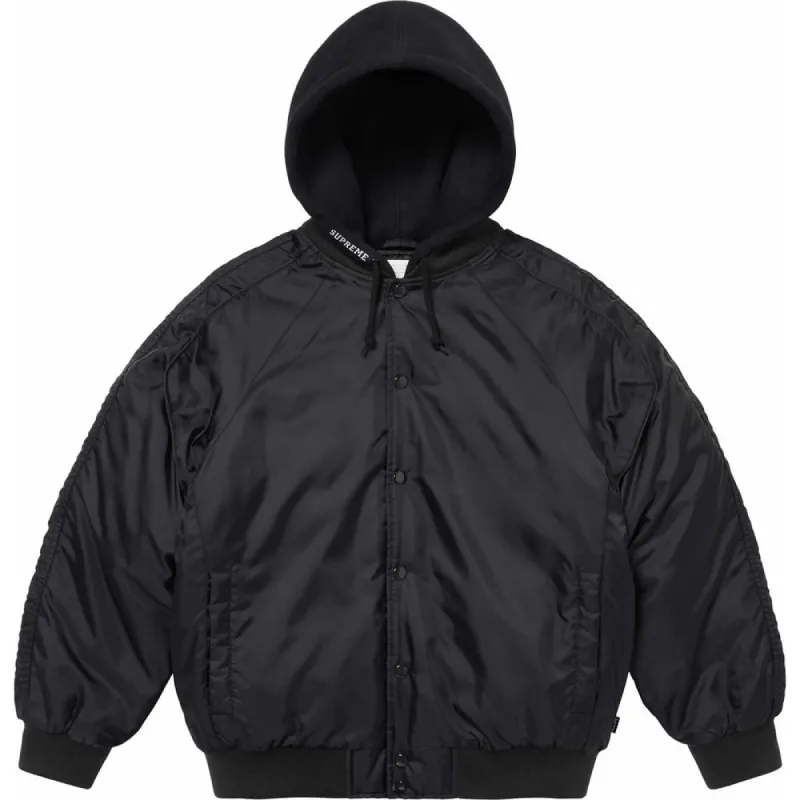Supreme Hooded Stadium Jacket 'Black White' SUP-SS24-224 sold by KicksCrew