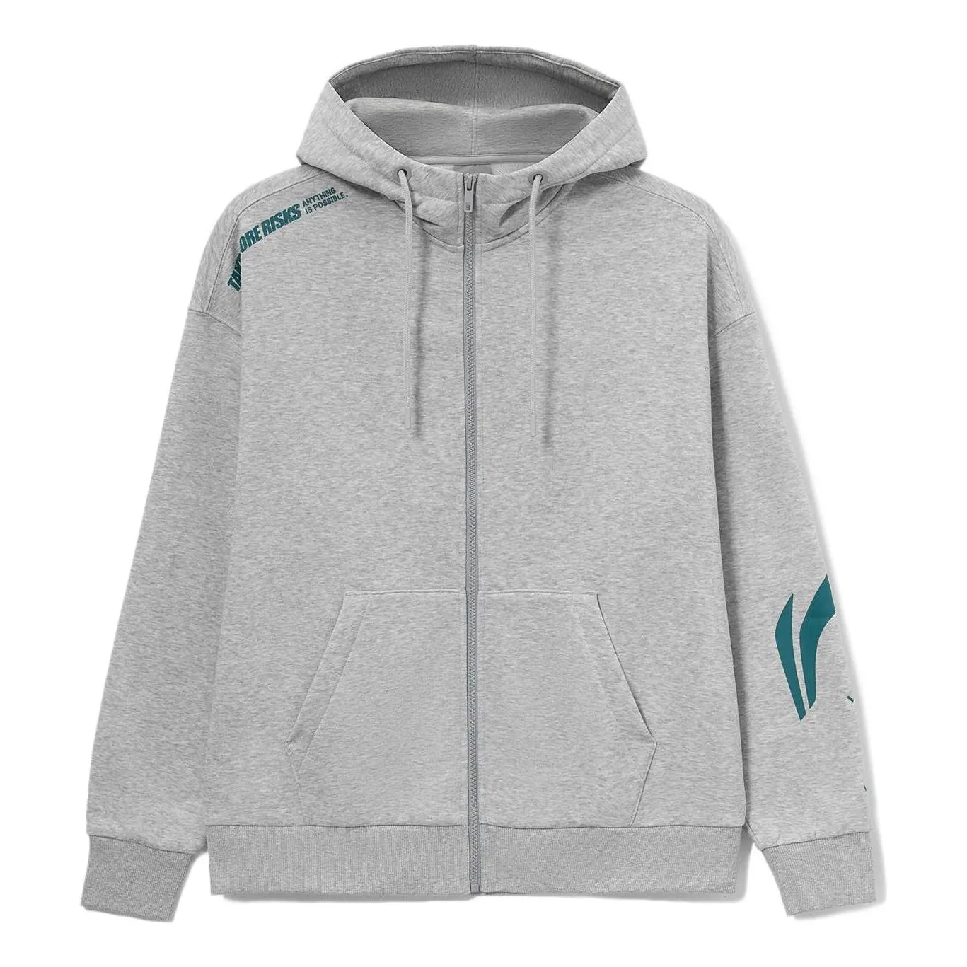 Li-Ning Graphic Hooded Jacket 'Grey' AWDT585-2 sold by KicksCrew