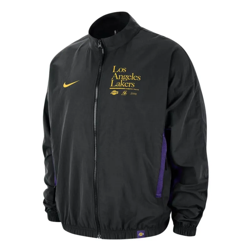 Nike NBA Los Angeles Lakers DNA Courtside Woven Graphic Jacket 'Black Purple' FD8532-010 sold by KicksCrew