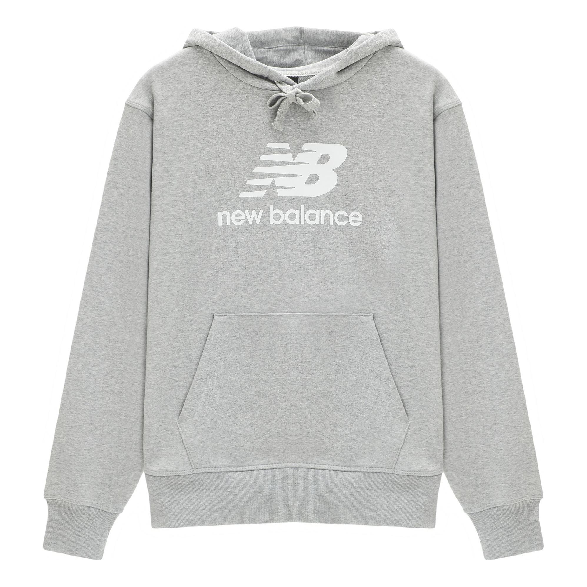 New Balance Stacked Logo French Terry Hoodie Asia Sizing 'Athletic Grey' AMT31537-AG sold by KicksCrew