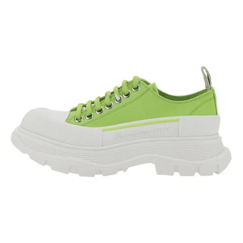 (WMNS) Alexander McQueen Tread Slick Low Lace Up 'Lime Green White' 611705W4MV23514 sold by KicksCrew