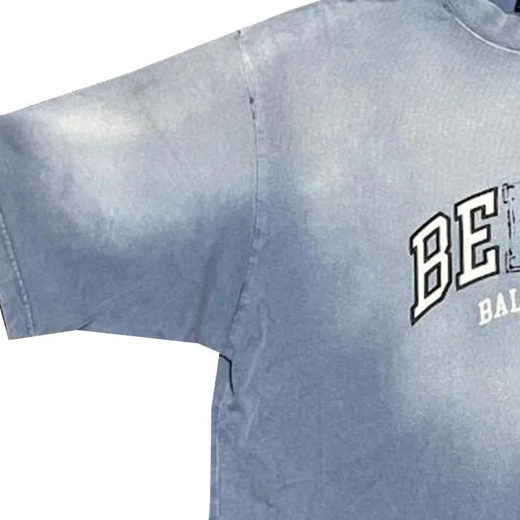 Balenciaga BE KIND Crewneck T-shirt 'Blue' 764235TPVD54313 sold by KicksCrew product image thumbnail 5