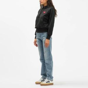 (WMNS) COMME des GARCONS PLAY No Zip Hoodie Red Heart Emblem 'Black' AZ-T173-051-1 sold by KicksCrew