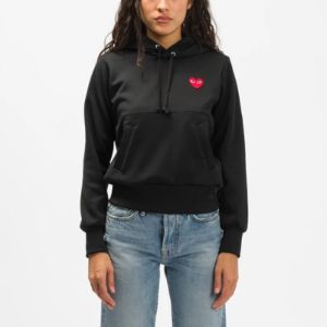 (WMNS) COMME des GARCONS PLAY No Zip Hoodie Red Heart Emblem 'Black' AZ-T173-051-1 sold by KicksCrew