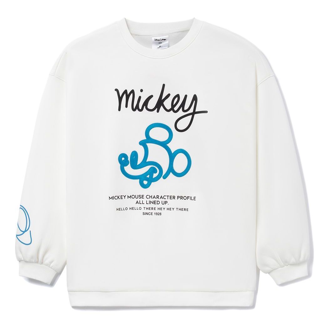 (WMNS) Li-Ning x Disney Mickey Mouse Graphic Sweatshirt 'White' AWDRD64-1 sold by KicksCrew