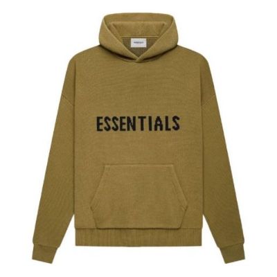 Fear of God Essentials FW21 Knit Pullover Logo Hoodie 'Amber' FOG-FW21-015 sold by KicksCrew