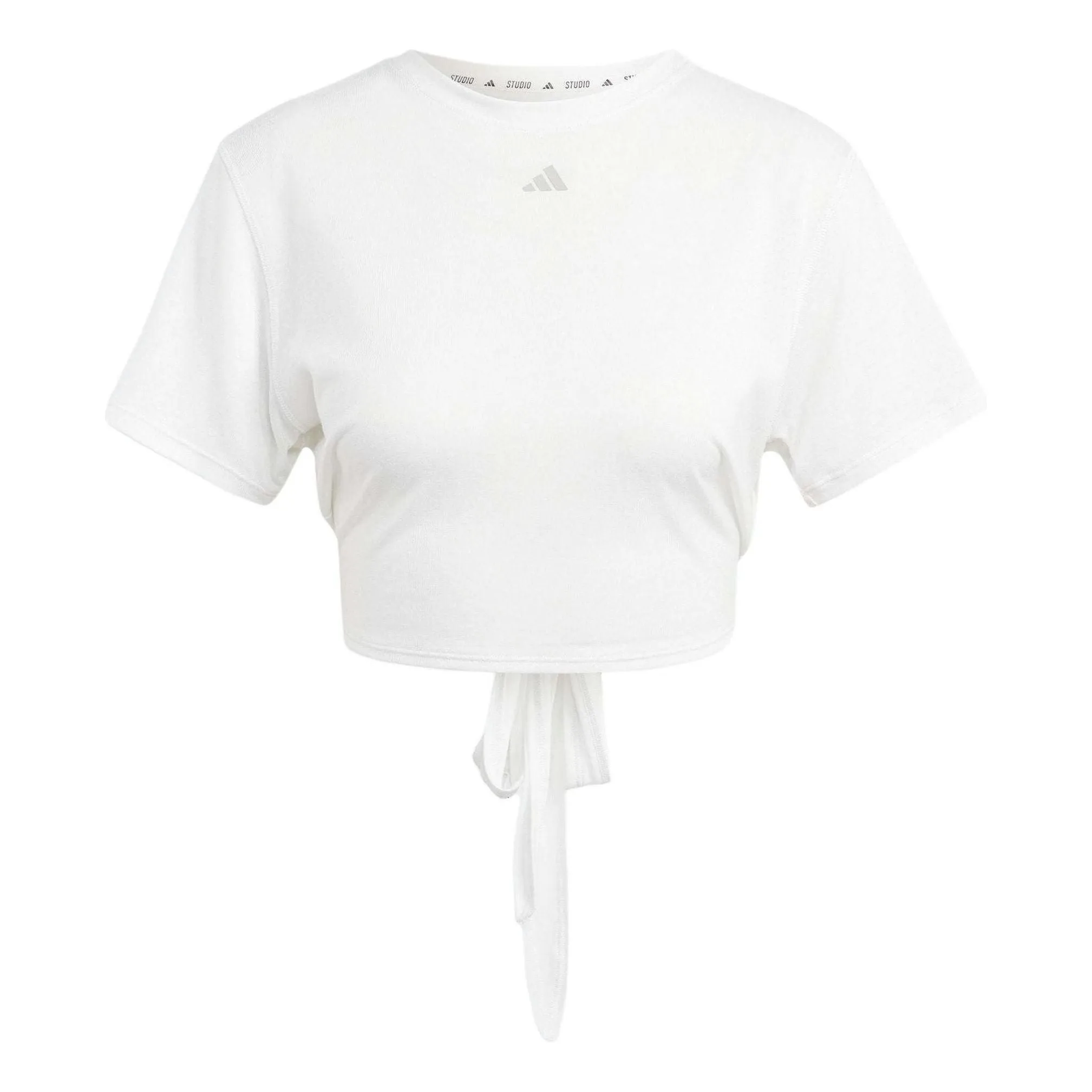 (WMNS) adidas Yoga Studio Wrapped T-Shirt 'White' IS9001 sold by KicksCrew