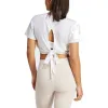 (WMNS) adidas Yoga Studio Wrapped T-Shirt 'White' IS9001 sold by KicksCrew