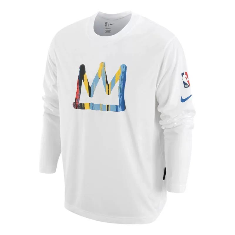 Nike x NBA Brooklyn NETS Long Sleeve 'White' DR2182-100 sold by KicksCrew