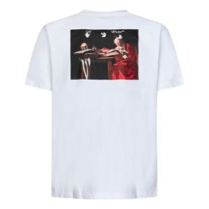 Off-White Caravaggio Paint Slim Tee 'White Black' OMAA027C99JER0050110 sold by KicksCrew