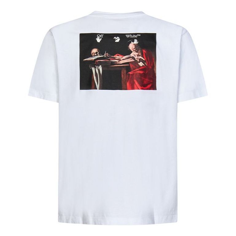 Off-White Caravaggio Paint Slim Tee 'White Black' OMAA027C99JER0050110 sold by KicksCrew product image thumbnail 2