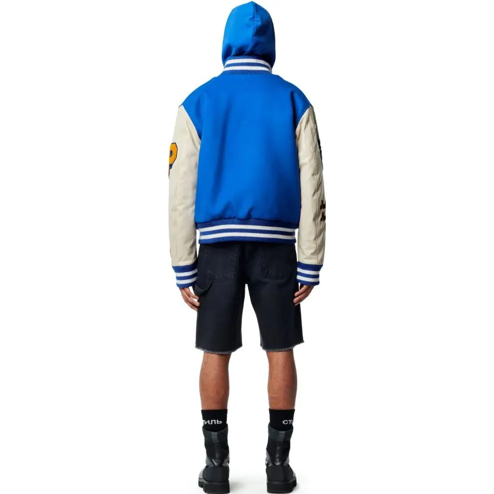 HERON PRESTON Heron Patches Varsity Jacket 'Blue White' HMEA087F22FAB0014519 sold by KicksCrew product image thumbnail 4