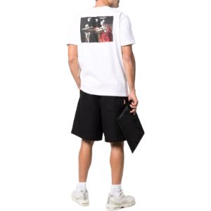 Off-White Caravaggio Paint Slim Tee 'White Black' OMAA027C99JER0050110 sold by KicksCrew