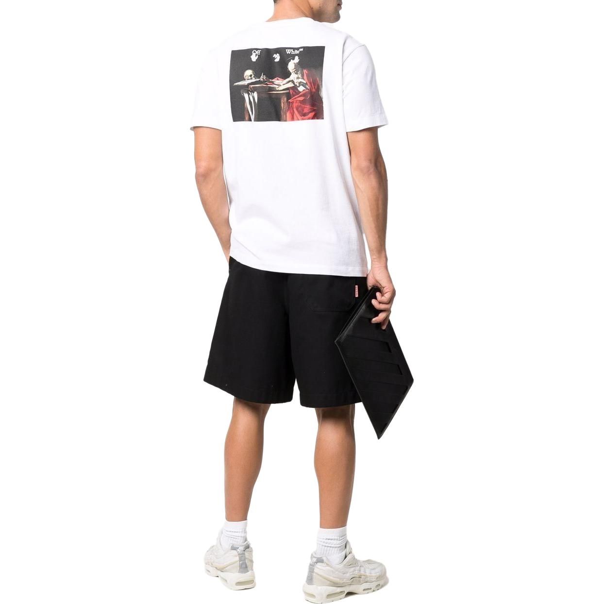 Off-White Caravaggio Paint Slim Tee 'White Black' OMAA027C99JER0050110 sold by KicksCrew product image thumbnail 4