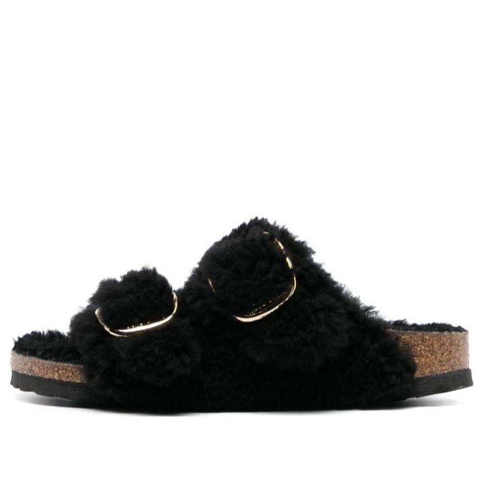 (WMNS) Birkenstock Arizona Big Buckle Shearling Narrow Fit 'Black Gold' 1025920 sold by KicksCrew