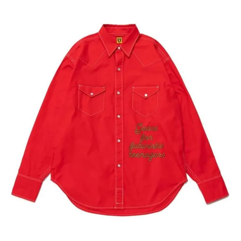 HUMAN MADE Western Shirt 'Red' HM25SH008 sold by KicksCrew