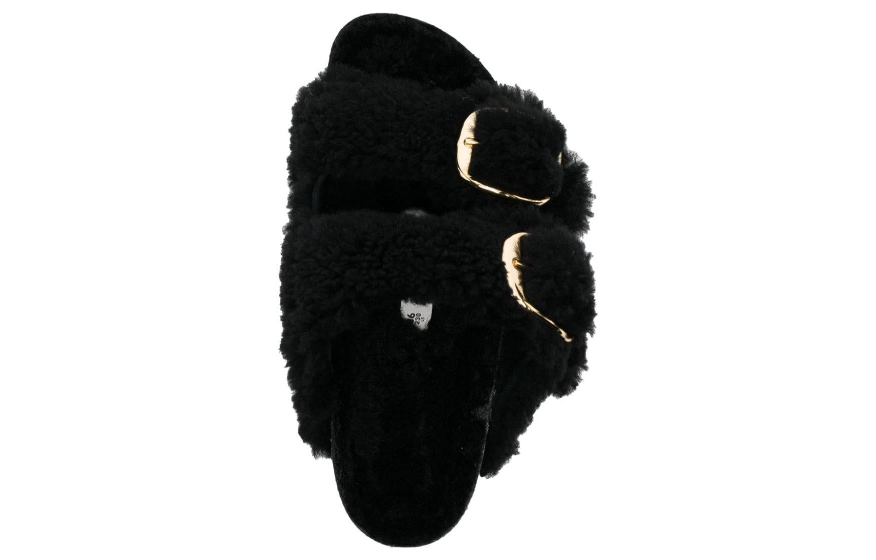 (WMNS) Birkenstock Arizona Big Buckle Shearling Narrow Fit 'Black Gold' 1025920 sold by KicksCrew product image thumbnail 4