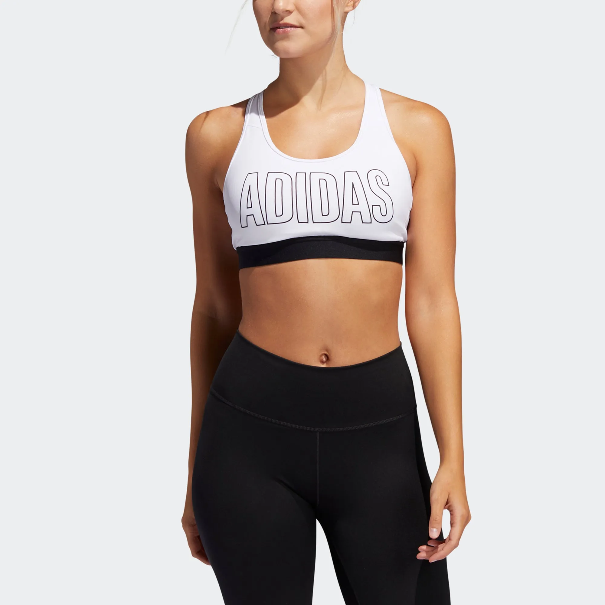 (WMNS) adidas Don't Rest Alphaskin Padded Bra 'White Black' FU4032 sold by KicksCrew product image thumbnail 3