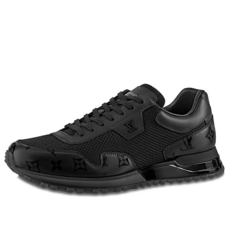 LOUIS VUITTON Run Away Sneakers 'Black Mesh with Monogram Deco' 1A9FFE sold by KicksCrew