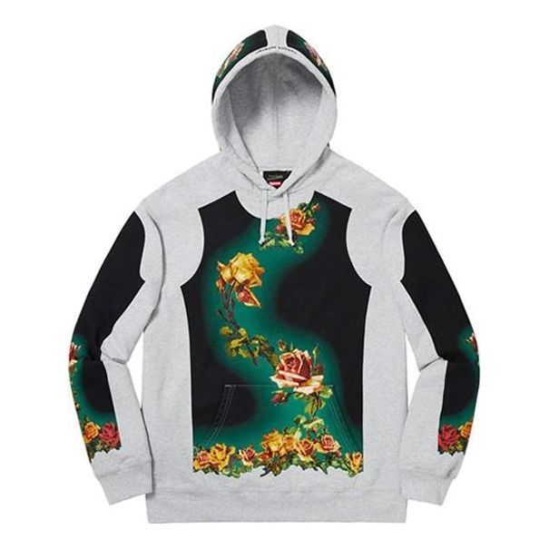 Supreme x Jean Paul Gaultier Floral Print Hooded Sweatshirt 'Grey Black Green' SUP-SS19-774 sold by KicksCrew