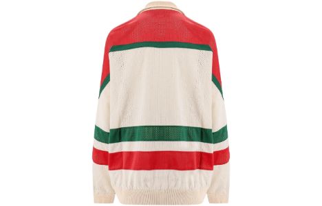 Gucci Mesh Fabric Zip Jacket 'Off White Red' 737369-XJFFK-9212 sold by KicksCrew