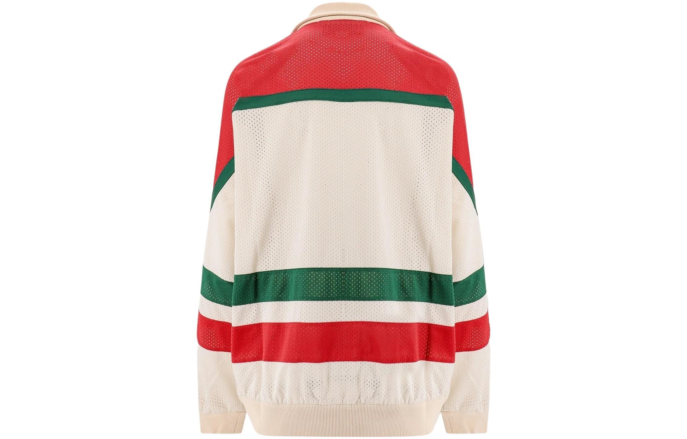 Gucci Mesh Fabric Zip Jacket 'Off White Red' 737369-XJFFK-9212 sold by KicksCrew product image thumbnail 2