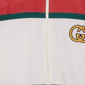 Gucci Mesh Fabric Zip Jacket 'Off White Red' 737369-XJFFK-9212 sold by KicksCrew