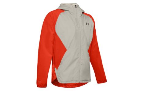 Under Armour Stretch Woven Full Zip Hooded Jacket 'Grey Orange' 1352021-856 sold by KicksCrew